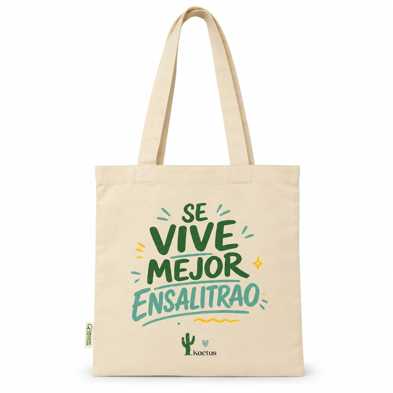 Bolsa Tote de Algodón "Se Vive Mejor Ensalitrao"
