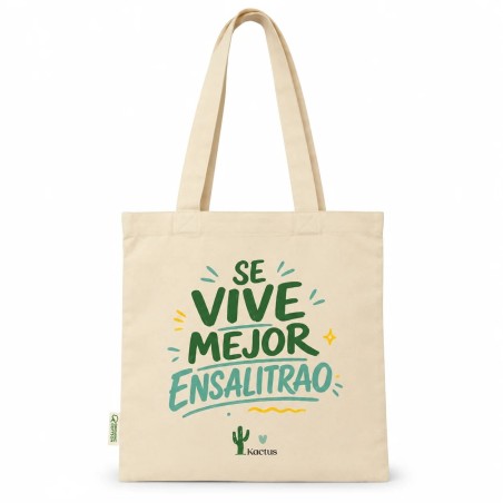 Bolsa Tote de Algodón "Se Vive Mejor Ensalitrao"