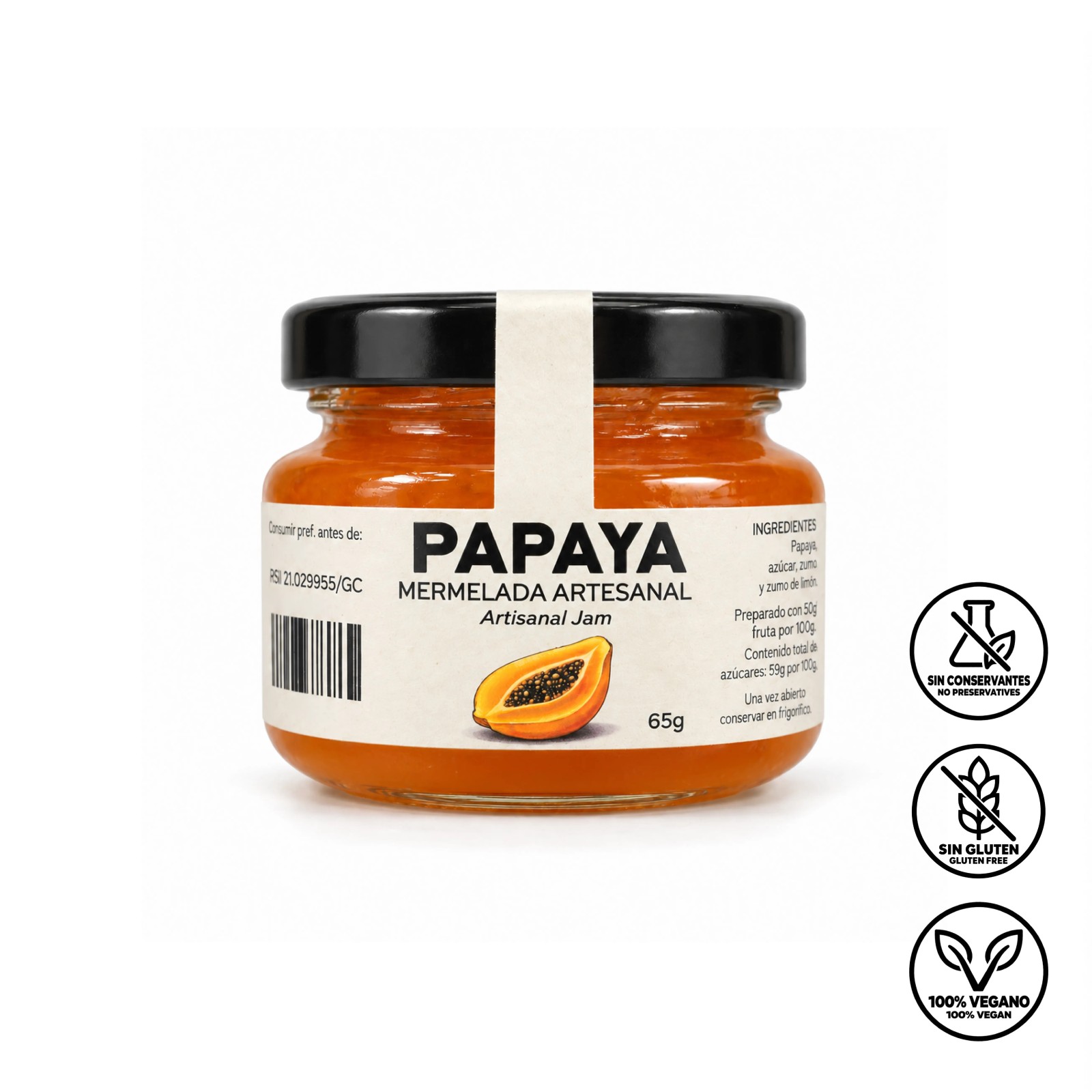 Mermelada Artesanal de Papaya 65 g