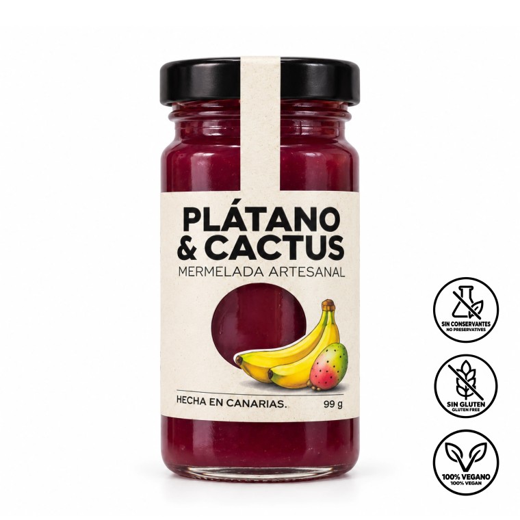 Mermelada Artesanal de Cactus y Plátano Canario 99 g