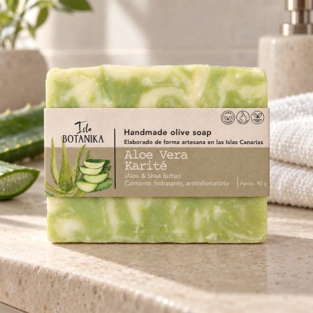Jabón Artesanal de Aloe Vera y Karité 90 g