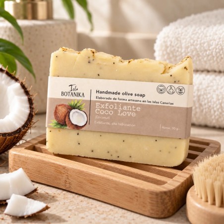 Jabón Artesanal Exfoliante de Coco 90 g