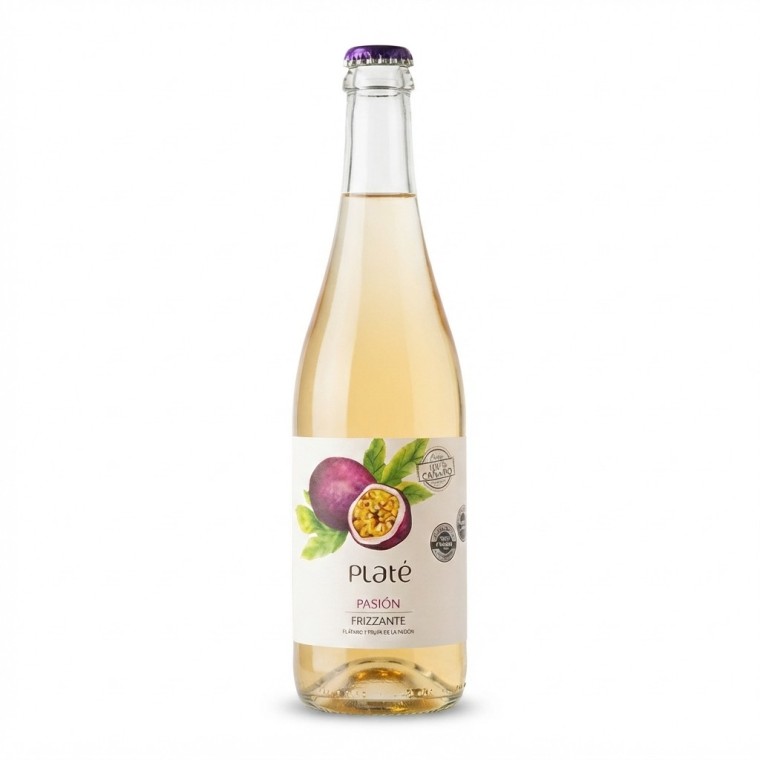 Vino frizzante de fruta de la pasión y plátano