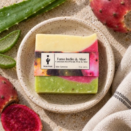 Jabón Artesanal de Tuno Indio y Aloe 70 g