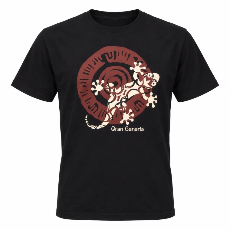 Camiseta Adulto Negra Lagarto Pintadera
