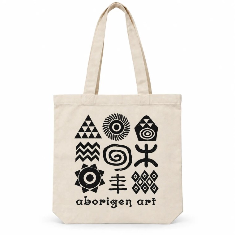 Bolsa Tote de Algodón Aborigen Art