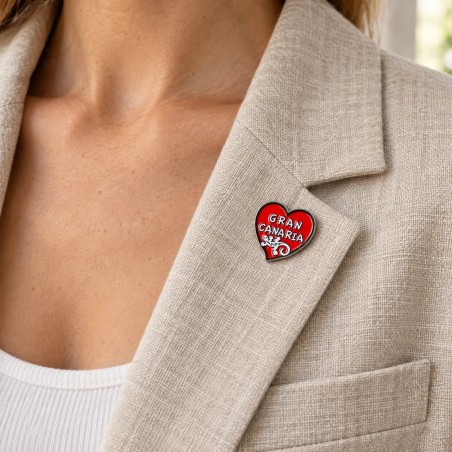 Pin Metálico Corazón y Lagarto Gran Canaria