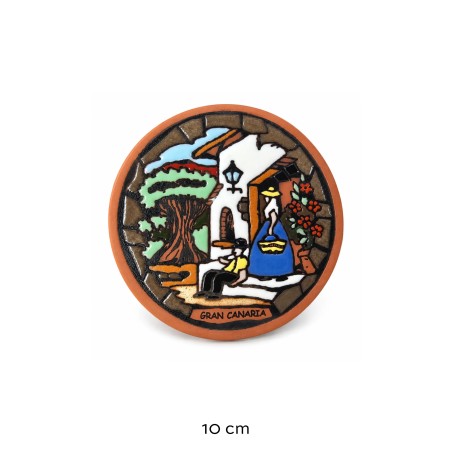 Plato de Cerámica Artesanal - Pareja Canaria