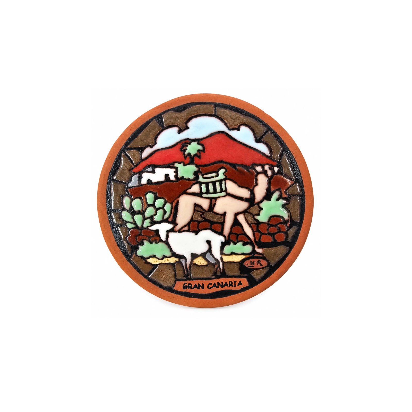 Plato de Cerámica Artesanal 10 cm - Camello y Cabra