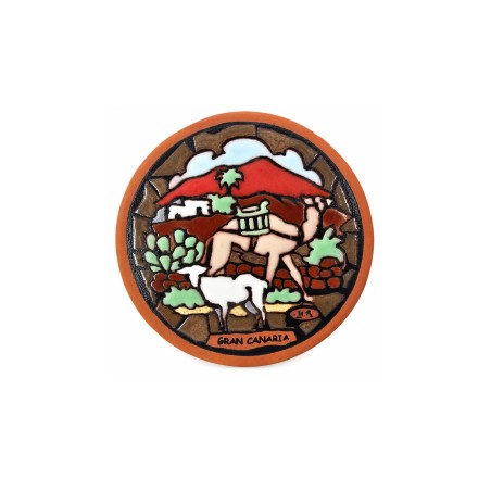 Handcrafted Ceramic Plate 10 cm - Camel and Goat