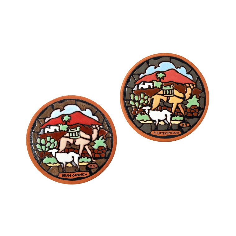 Plato de Cerámica Artesanal 10 cm - Camello y Cabra