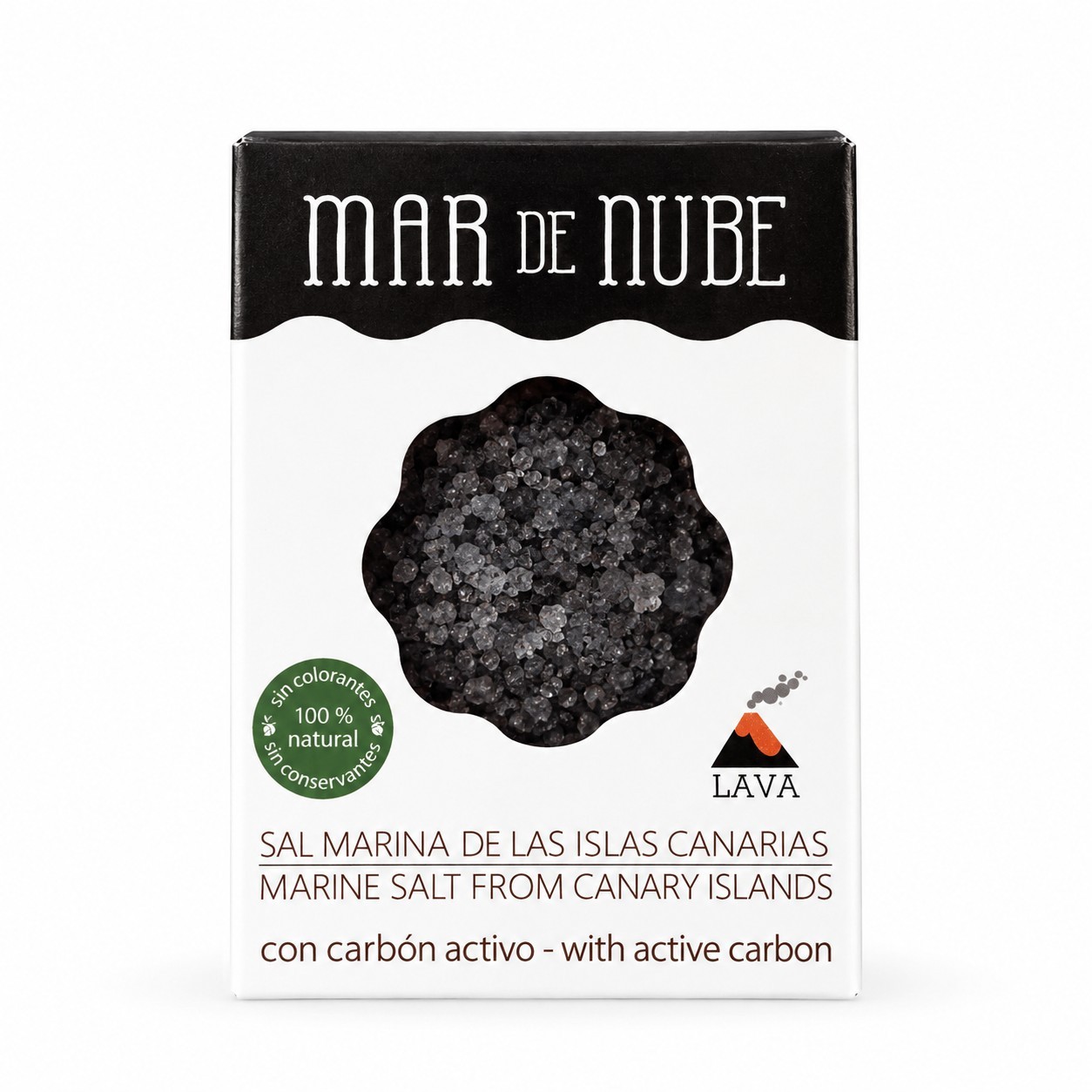 Sal marina con carbón activo