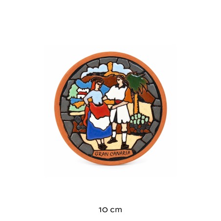 Plato de Cerámica Artesanal - Pareja Canaria