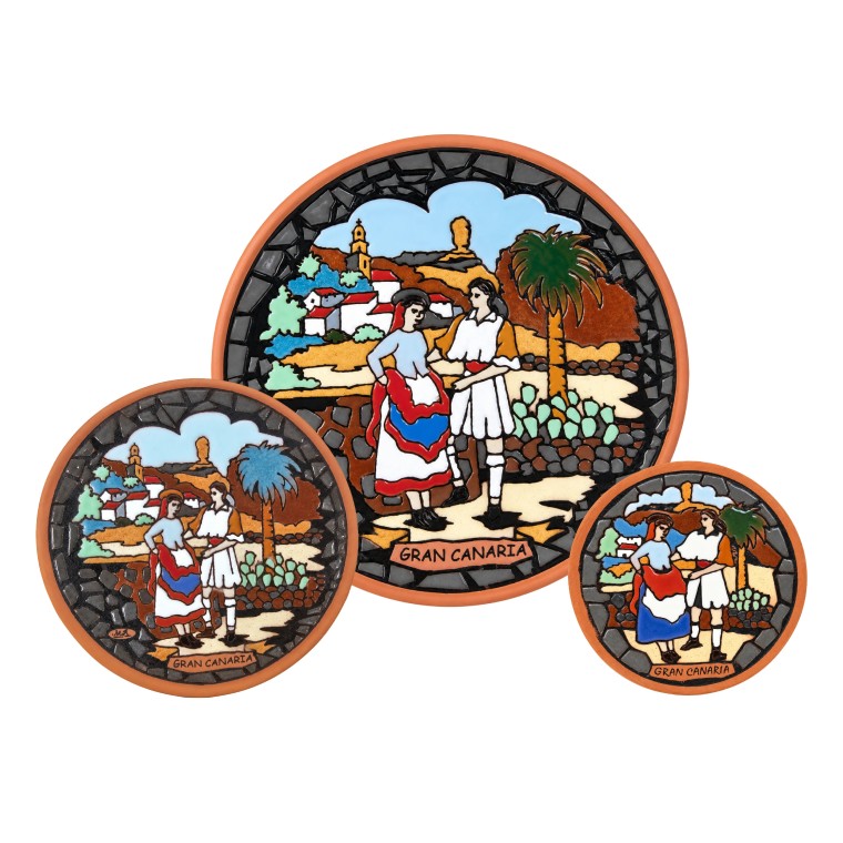 Plato de Cerámica Artesanal - Pareja Canaria