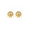 Gold Sun and Spiral Sleeper Earrings