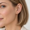 Gold Sun and Spiral Sleeper Earrings