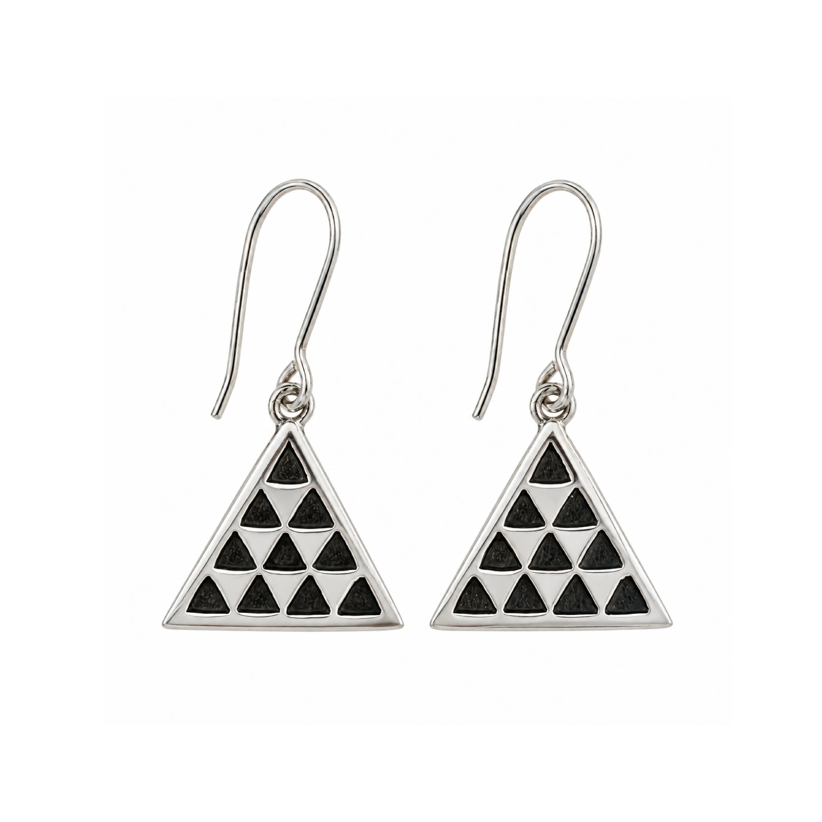 Long Canarian Pintadera Triangle Earrings