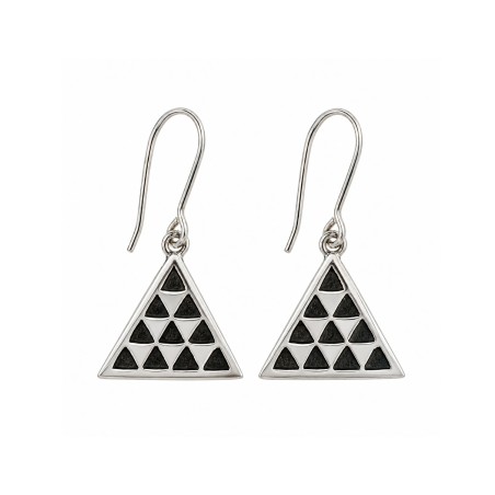 Long Canarian Pintadera Triangle Earrings