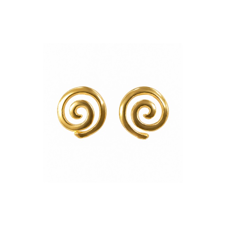 Gold Spiral Sleeper Earrings