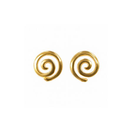 Gold Spiral Sleeper Earrings