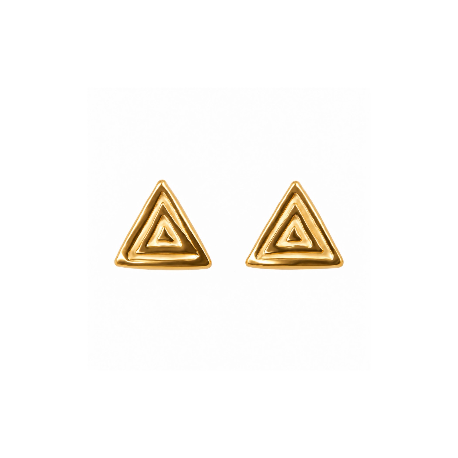 Pendientes Dormilona Pintadera Canaria Triangular Dorada
