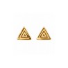 Pendientes Dormilona Pintadera Canaria Triangular Dorada