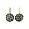 Canarian Triangular Pintadera Hoop Earrings 01 – Handcrafted Clay