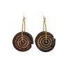Canarian Spiral Pintadera Hoop Earrings – Handcrafted Clay