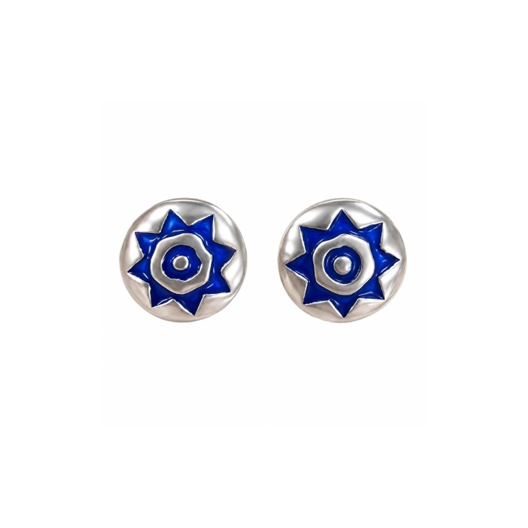 Pendientes de Presión Pintadera Sol Azul Marino