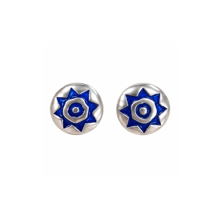 Pendientes de Presión Pintadera Sol Azul Marino
