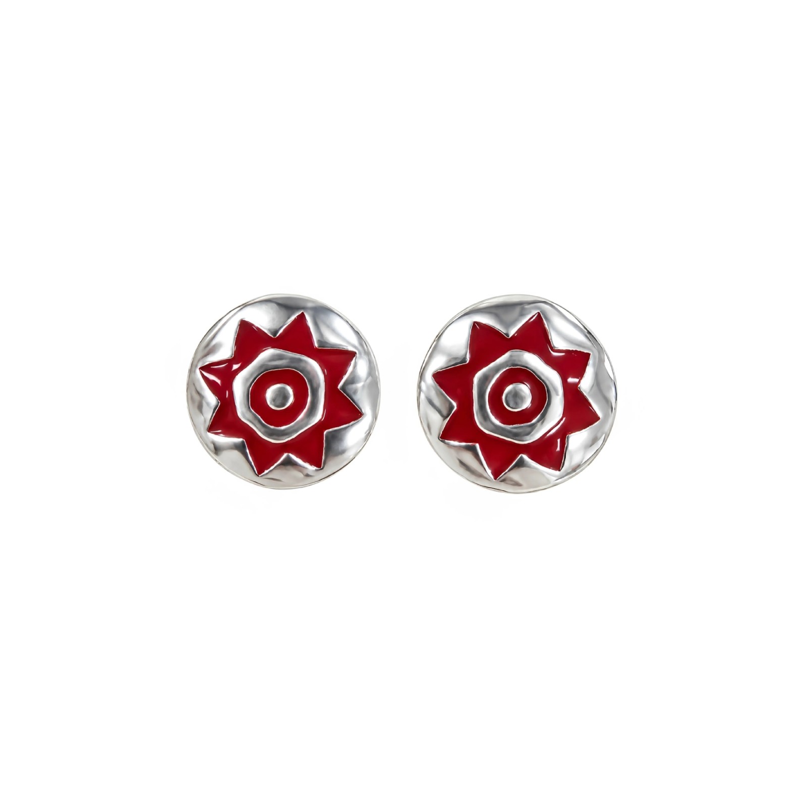 Pendientes de Presión Pintadera Sol Rojo