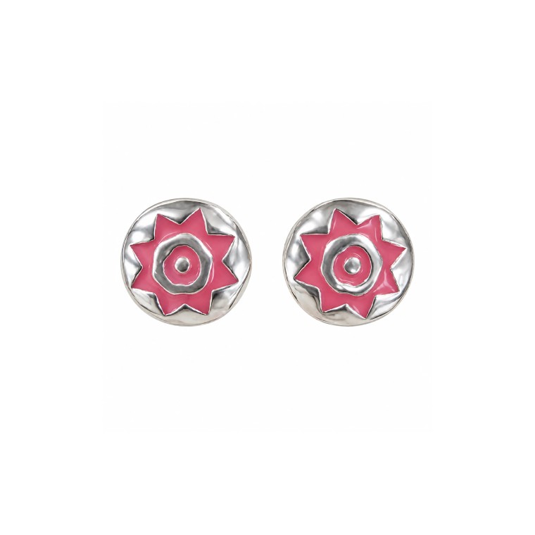 Pendientes de Presión Pintadera Sol Rosa