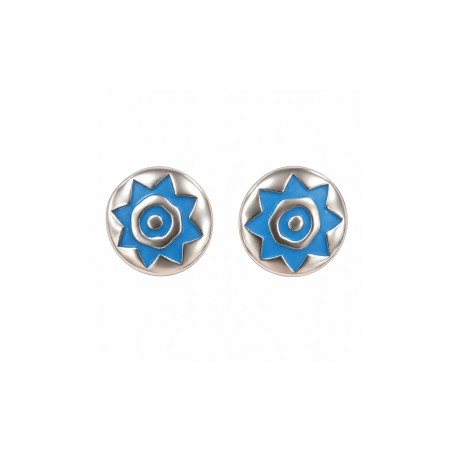 Pendientes de Presión Pintadera Sol Azul Claro
