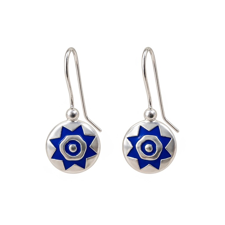 Pendientes Pintadera Sol Azul Marino