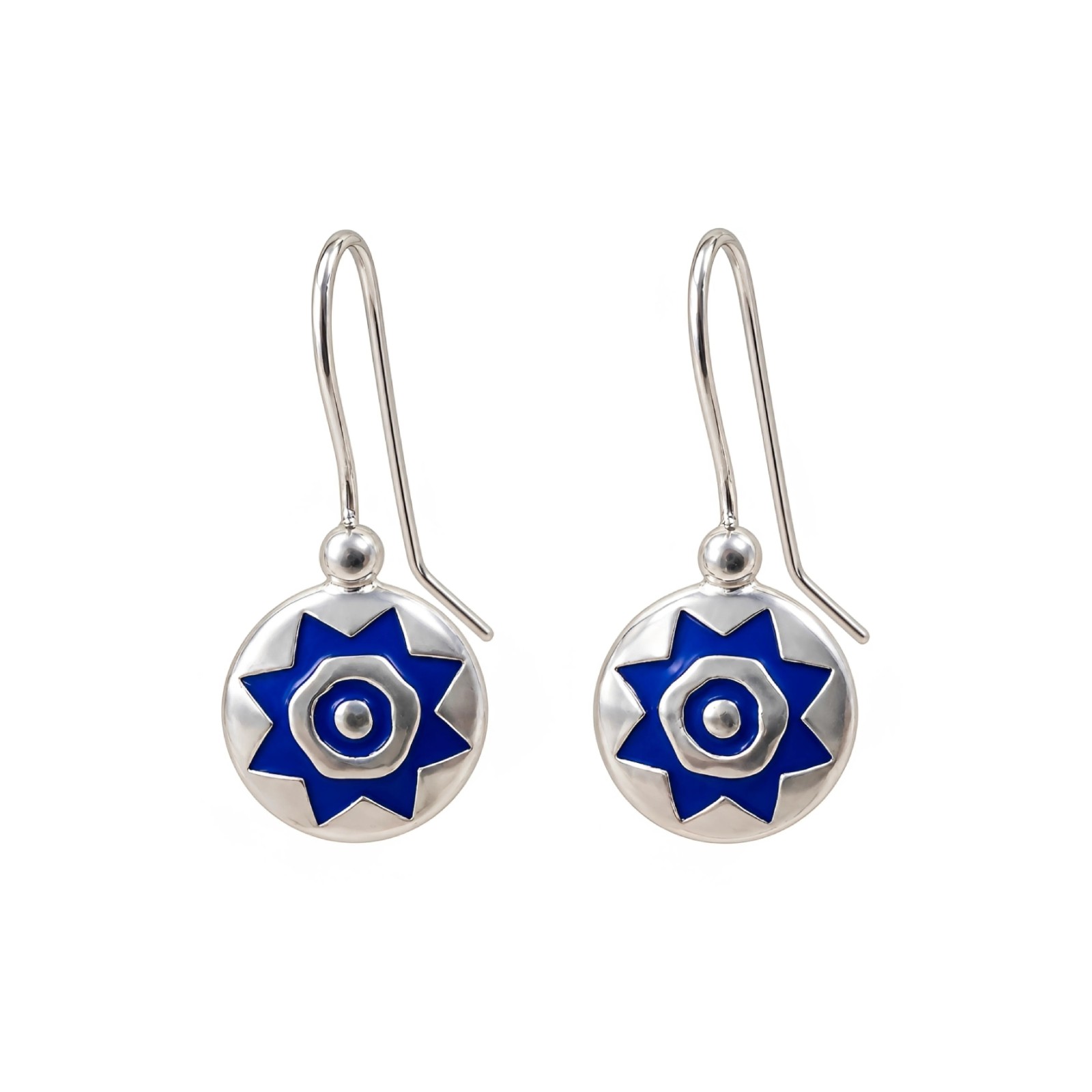 Pendientes Pintadera Sol Azul Marino