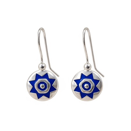 Pendientes Pintadera Sol Azul Marino