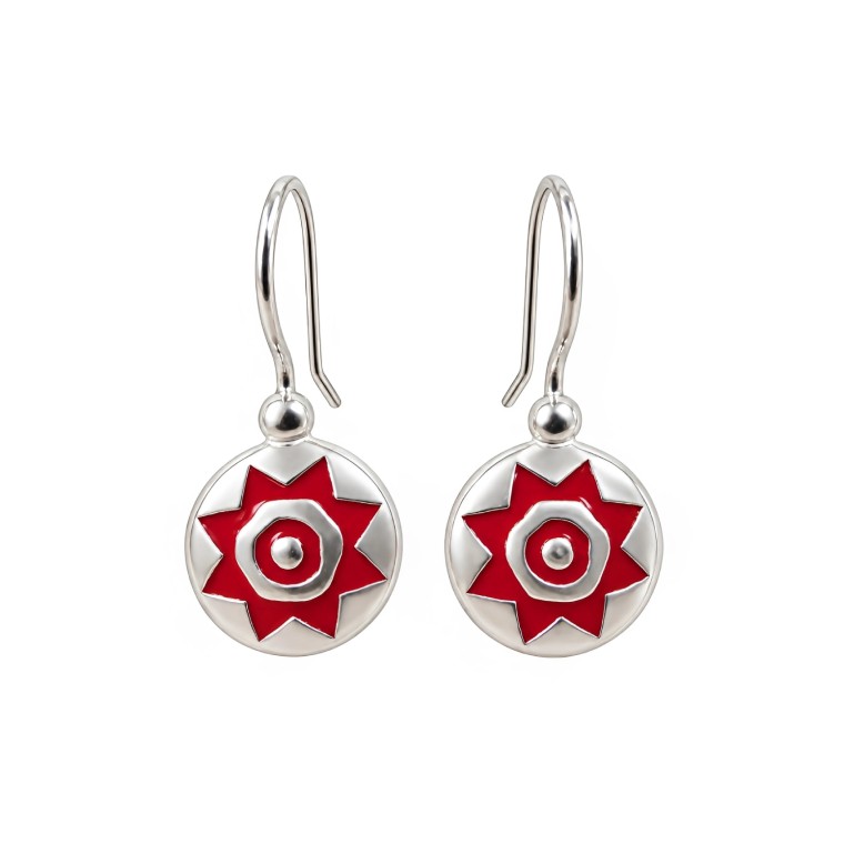 Pendientes Pintadera Sol Rojo