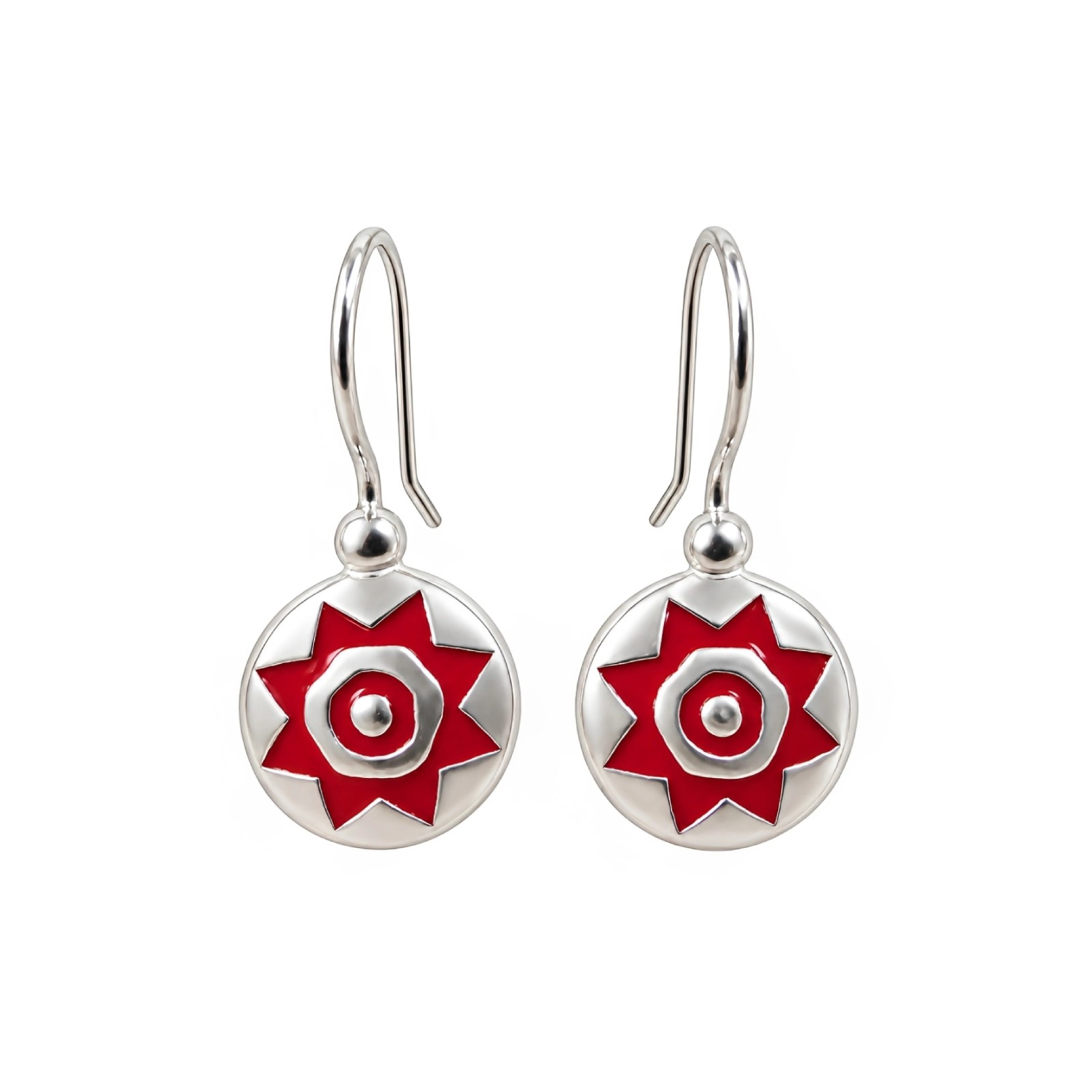 Pendientes Pintadera Sol Rojo