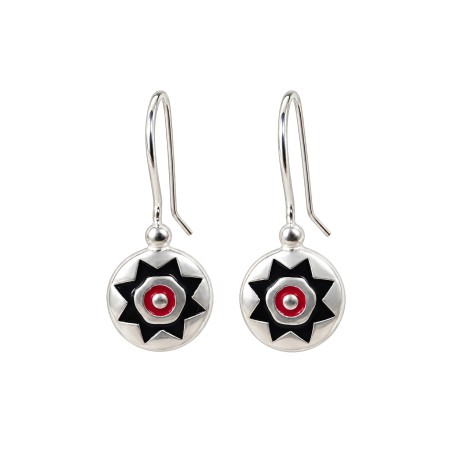 Pendientes Pintadera Sol Negro y Rojo