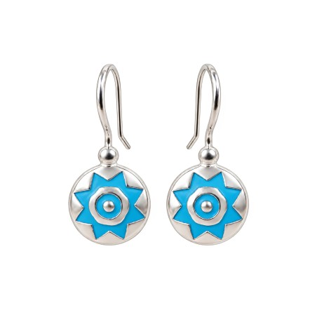 Pendientes Pintadera Sol Azul Claro