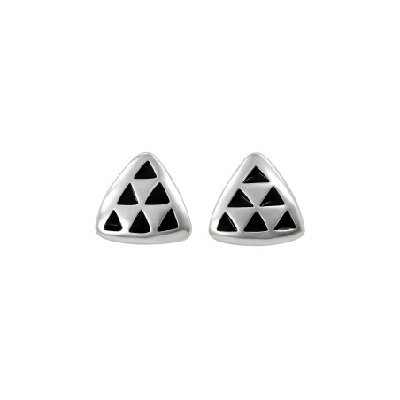 Pendientes de Presión Pintadera Triángulo Negro