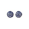 Navy Blue Spiral Pintadera Stud Earrings