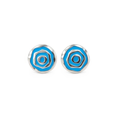 Pendientes de Presión Pintadera Espiral Azul Claro