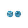 Pendientes de Presión Pintadera Espiral Azul Claro