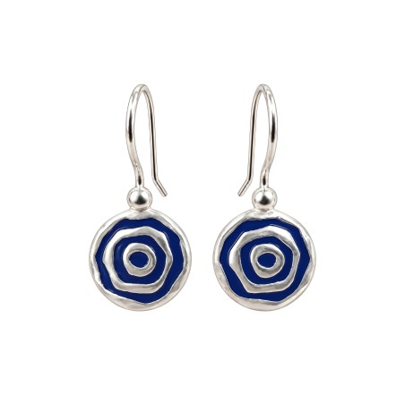 Pendientes Pintadera Espiral Azul Marino