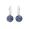 Navy Blue Spiral Pintadera Hook Earrings