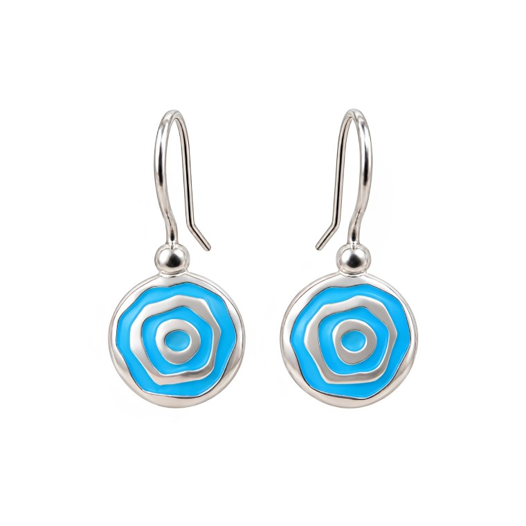 Pendientes Pintadera Espiral Azul Claro