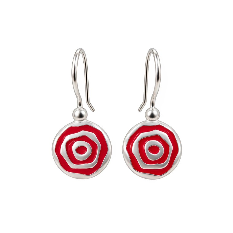 Pendientes Pintadera Espiral Rojo