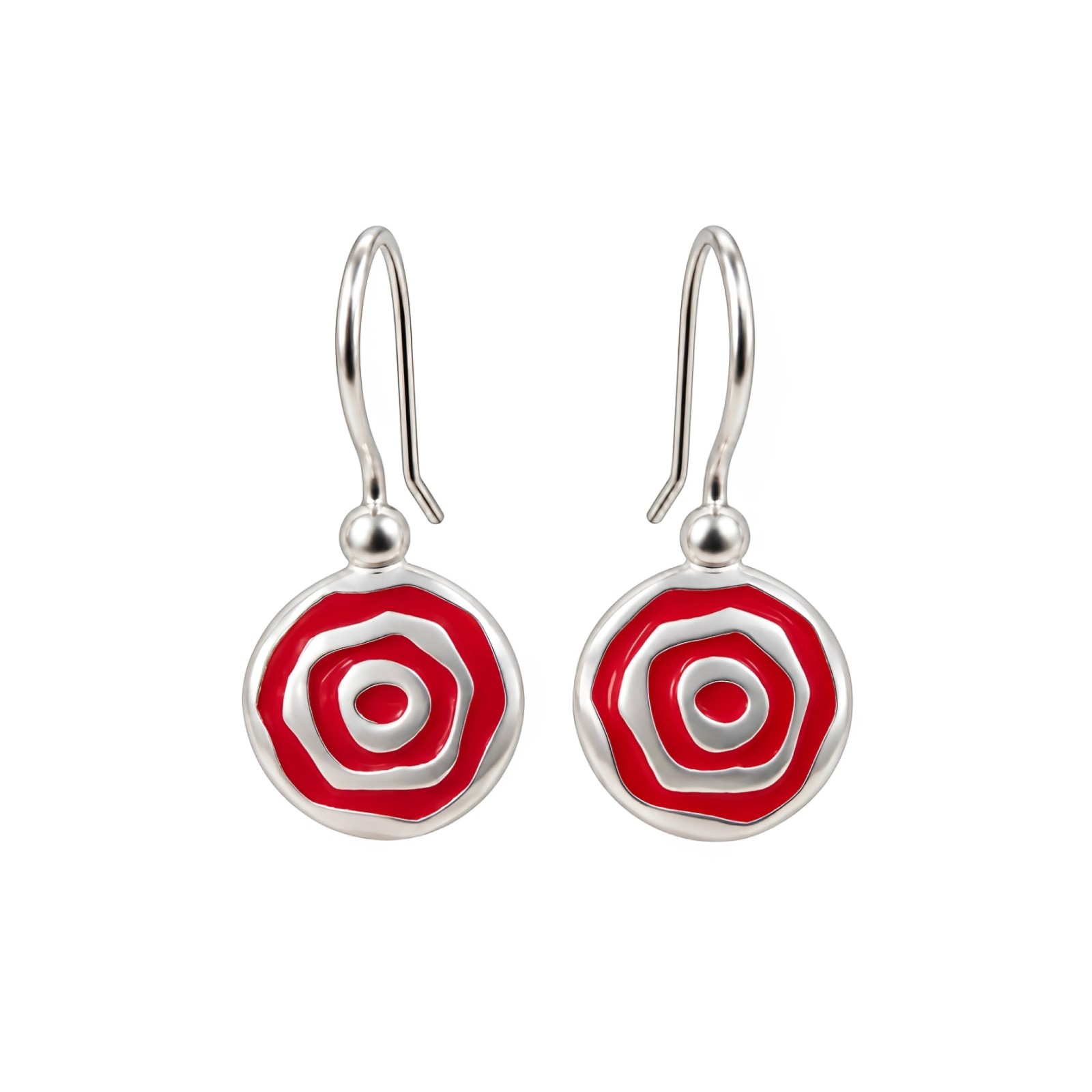 Pendientes Pintadera Espiral Rojo
