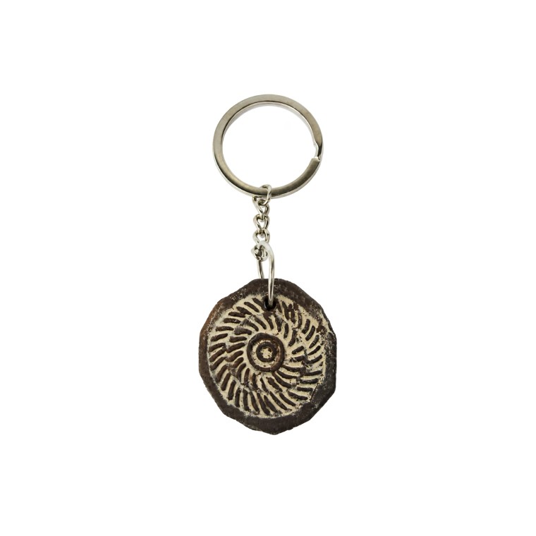 Llavero de Cerámica Pintadera Canaria Espiral 02